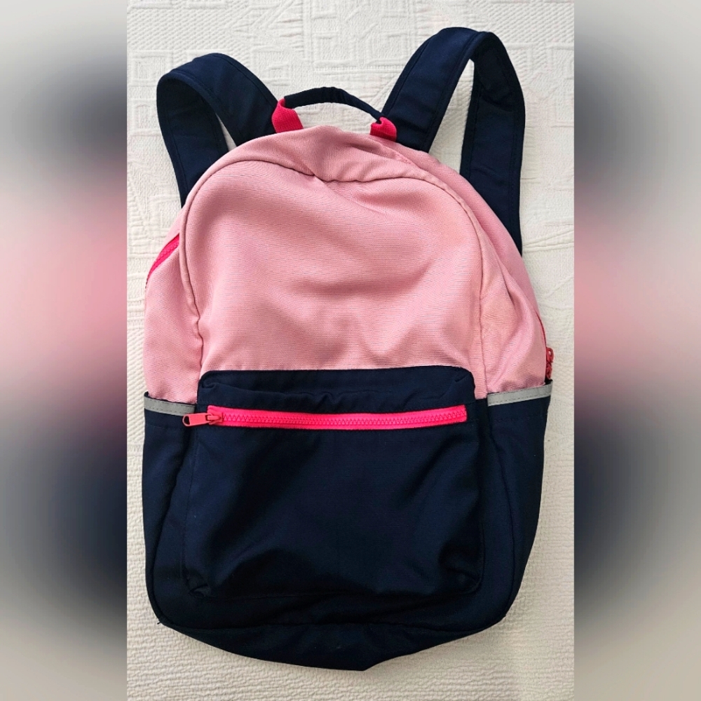 Pottery Barn Kids Astor Pink and Navy Medium Backpack